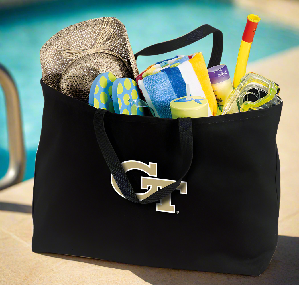 Georgia Tech Large Tote Bag Jumbo Tote for Beach Pool or Travel