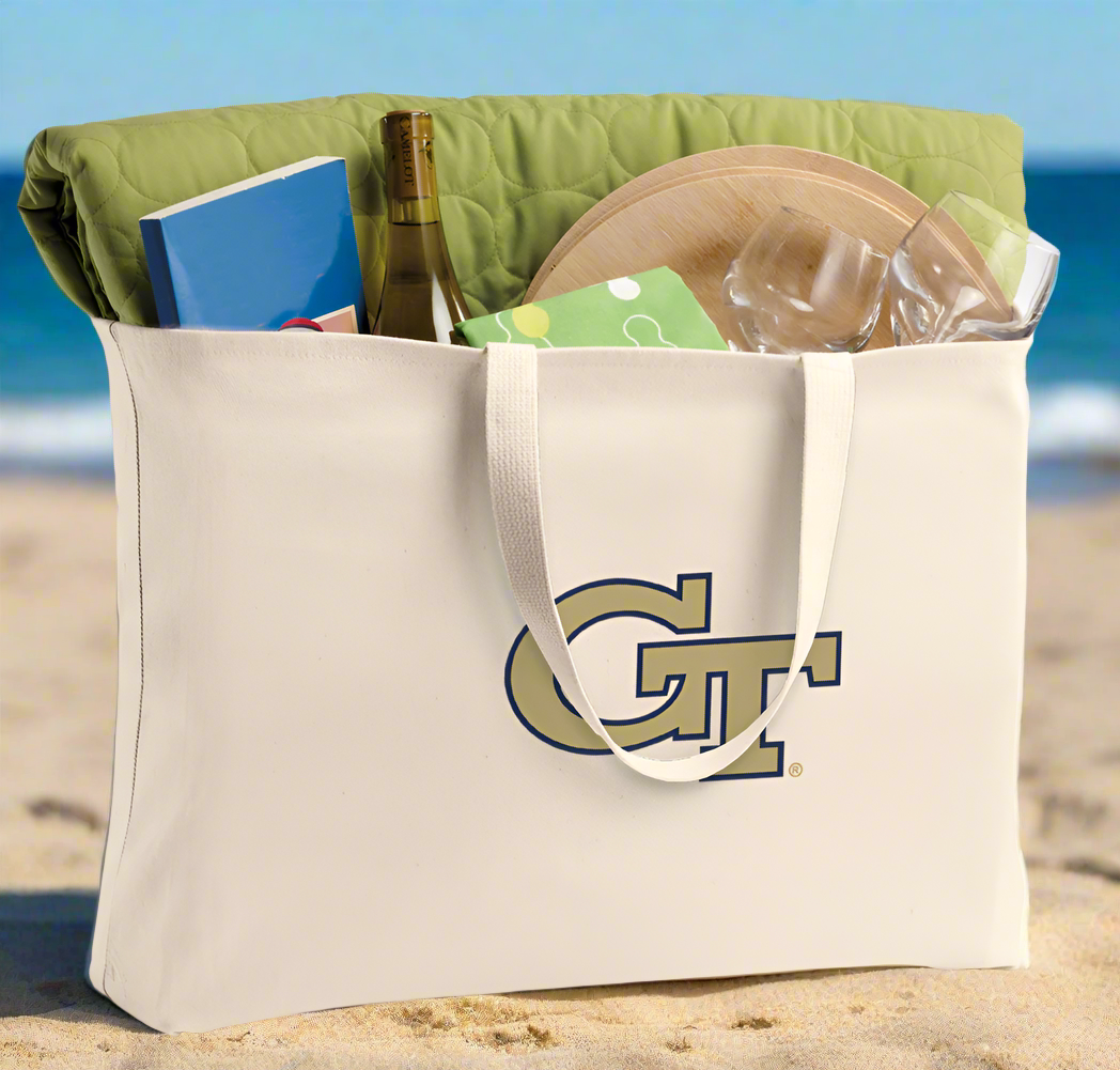 Georgia Tech Large Tote Bag Jumbo Tote for Beach Pool or Travel