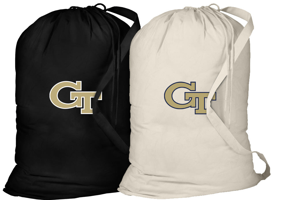 Georgia Tech Laundry Bags 2 PC Set Georgia Tech Logo Clothes Bags