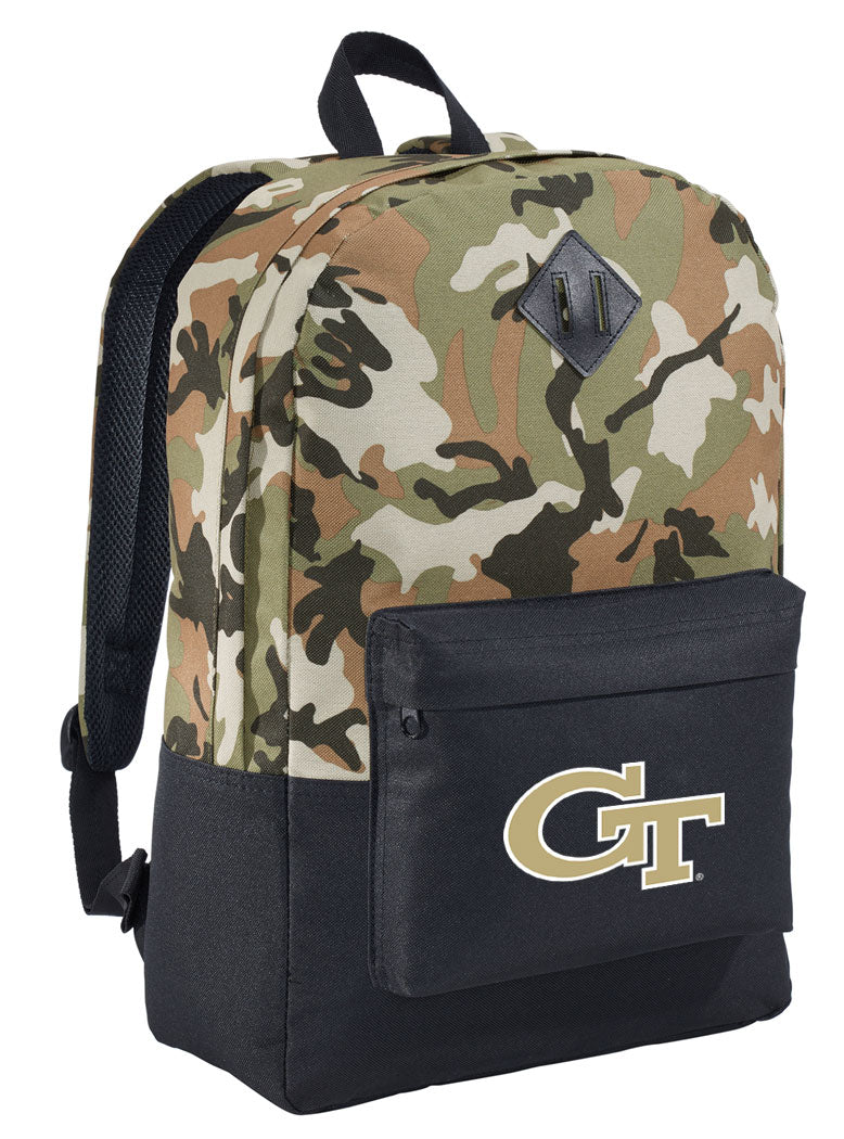 Georgia Tech Camo Backpack Georgia Tech Logo Medium Classic Style Backpack