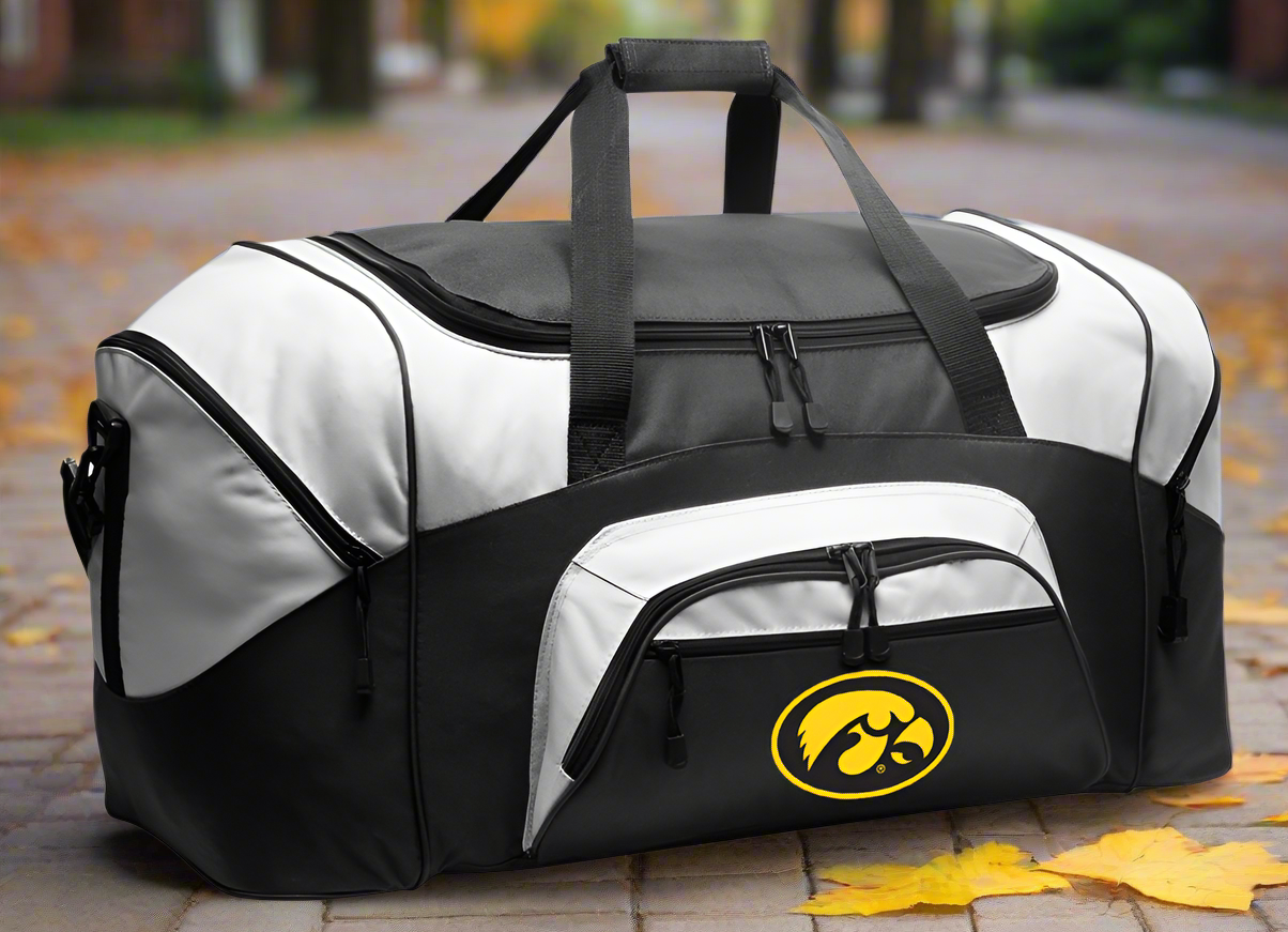 University of Iowa Large Duffel Bag Iowa Hawkeyes Suitcase Luggage Bag