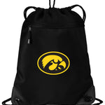 University of Iowa Drawstring Backpack Iowa Hawkeyes Cinch Pack - Mesh & Microfiber