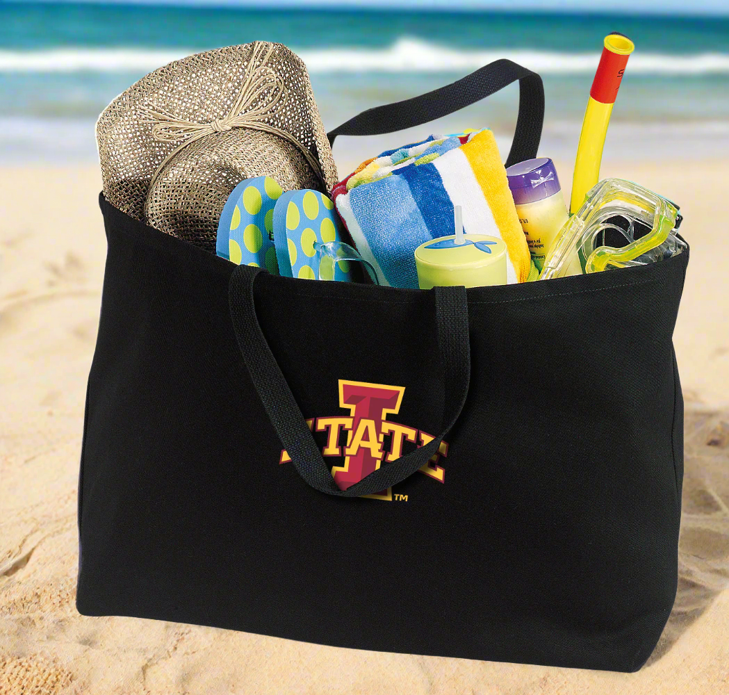 Iowa State Large Tote Bag Iowa State University Jumbo Tote for Beach Pool or Travel