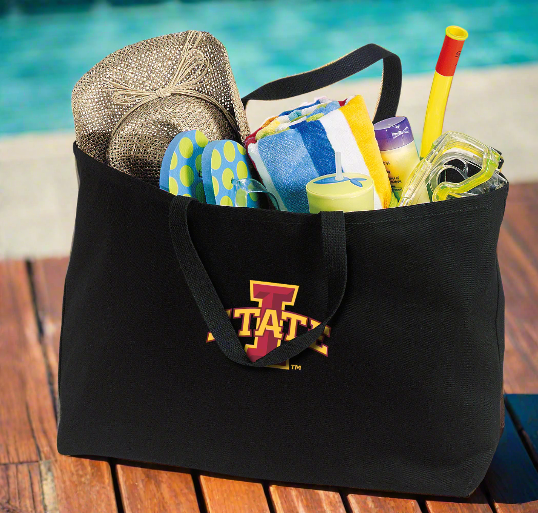 Iowa State Large Tote Bag Iowa State University Jumbo Tote for Beach Pool or Travel