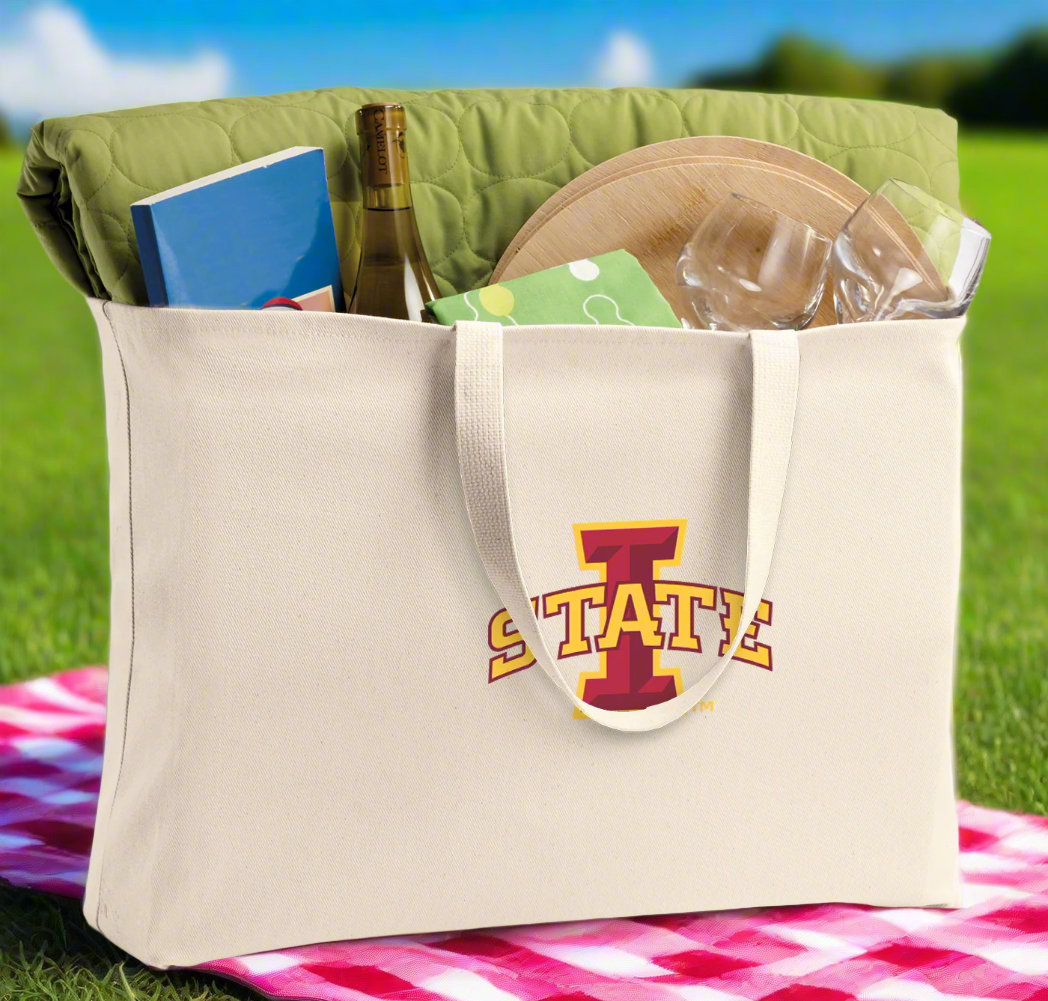 Iowa State Large Tote Bag Iowa State University Jumbo Tote for Beach Pool or Travel