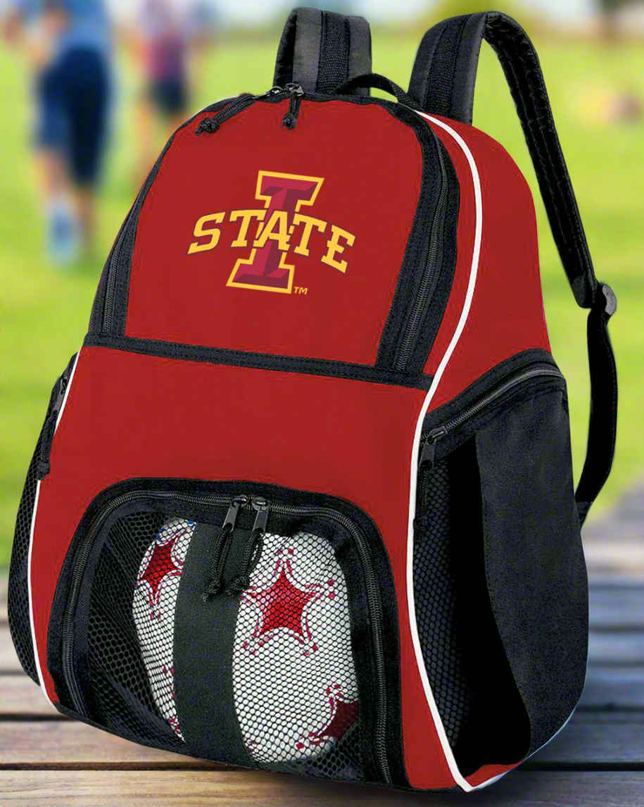 Iowa State Soccer Ball Backpack or Iowa State University Volleyball Sports Gear Bag