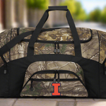 University of Illinois Camo Large Duffel Bag Illini Suitcase Travel Bag or Sports Gear Bag