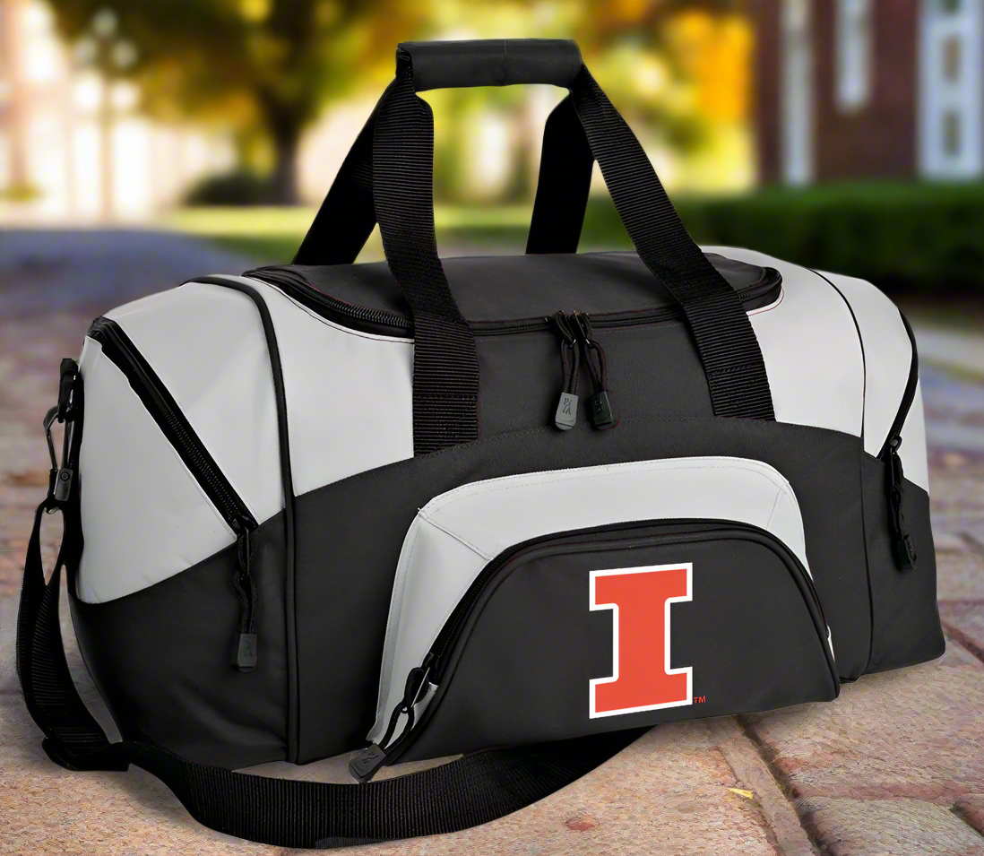 University of Illinois Small Duffel Bag Illini Carryon Suitcase or Gym Bag