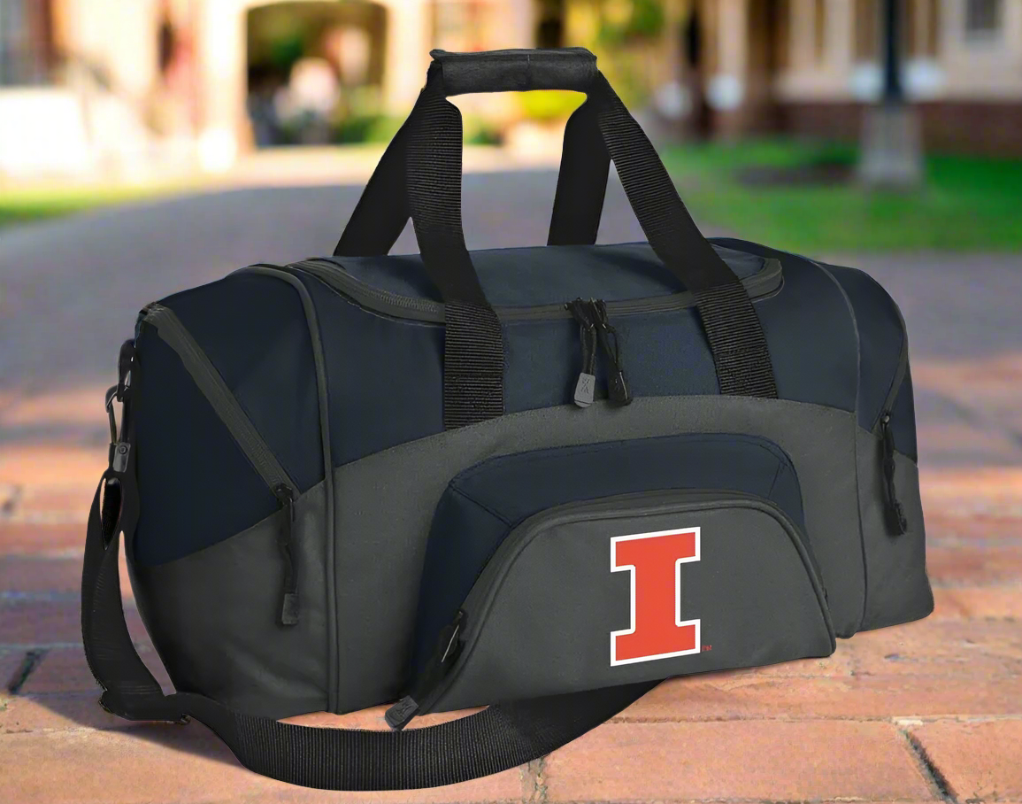 University of Illinois Small Duffel Bag Illini Carryon Suitcase or Gym Bag