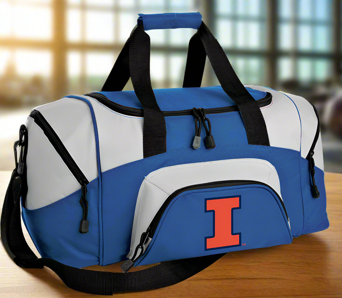 University of Illinois Small Duffel Bag Illini Carryon Suitcase or Gym Bag