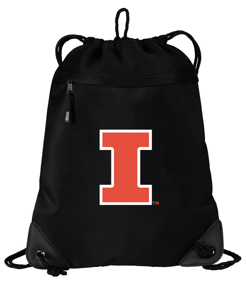 University of Illinois Drawstring Backpack Illini Cinch Pack - Mesh & Microfiber