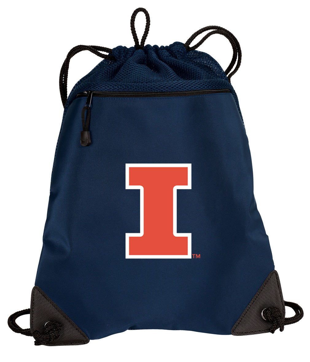 University of Illinois Drawstring Backpack Illini Cinch Pack - Mesh & Microfiber