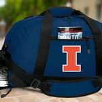 University of Illinois Duffel Bag Illini Gym or Sports Bag with Shoe Pocket