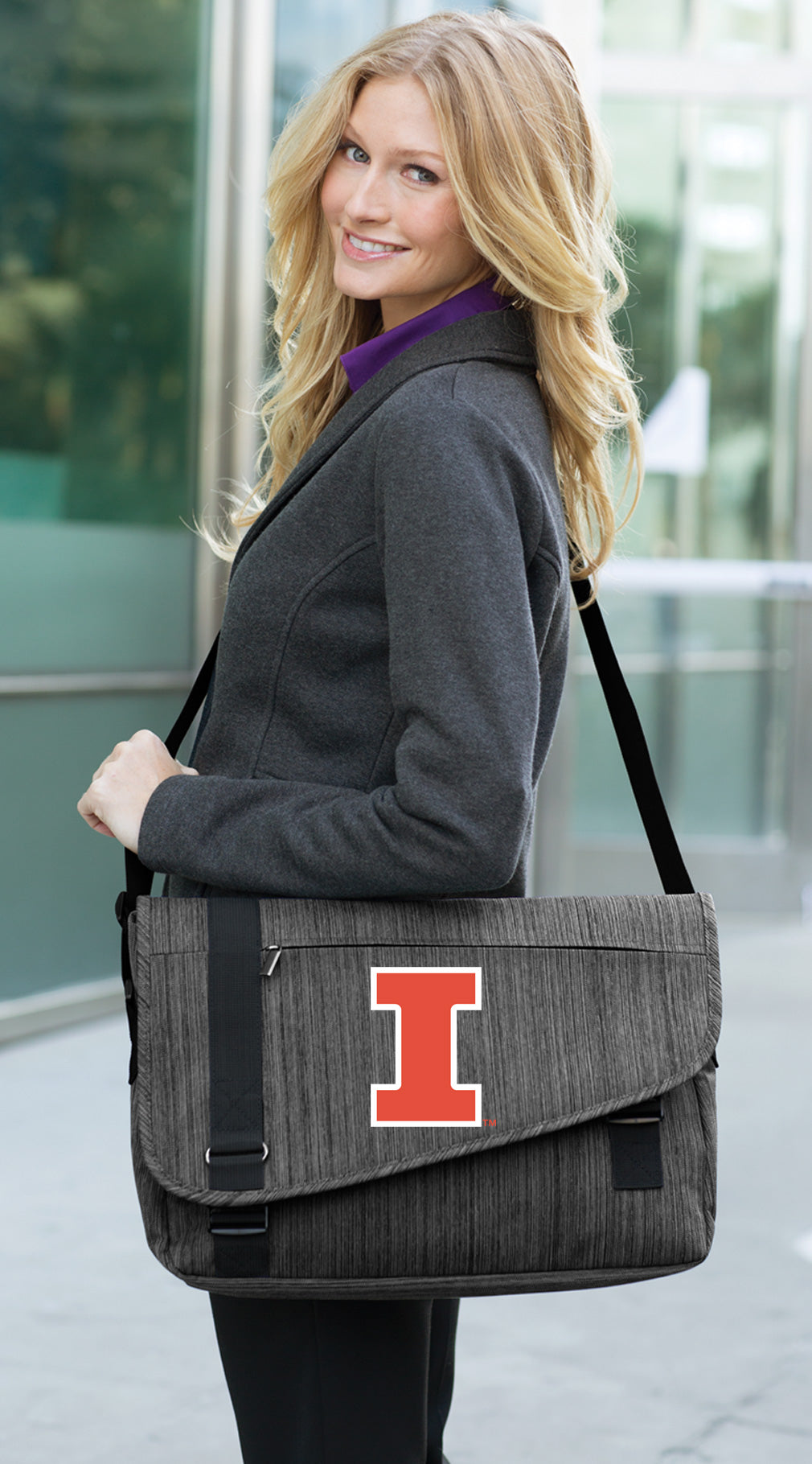 University of Illinois Laptop Computer Bag Messenger Briefcase