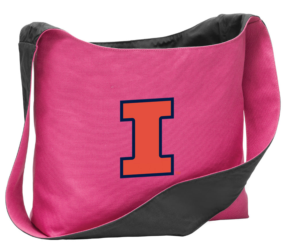 University of Illinois Cross Body Bag Illini Shoulder Tote Bag - Sling Style