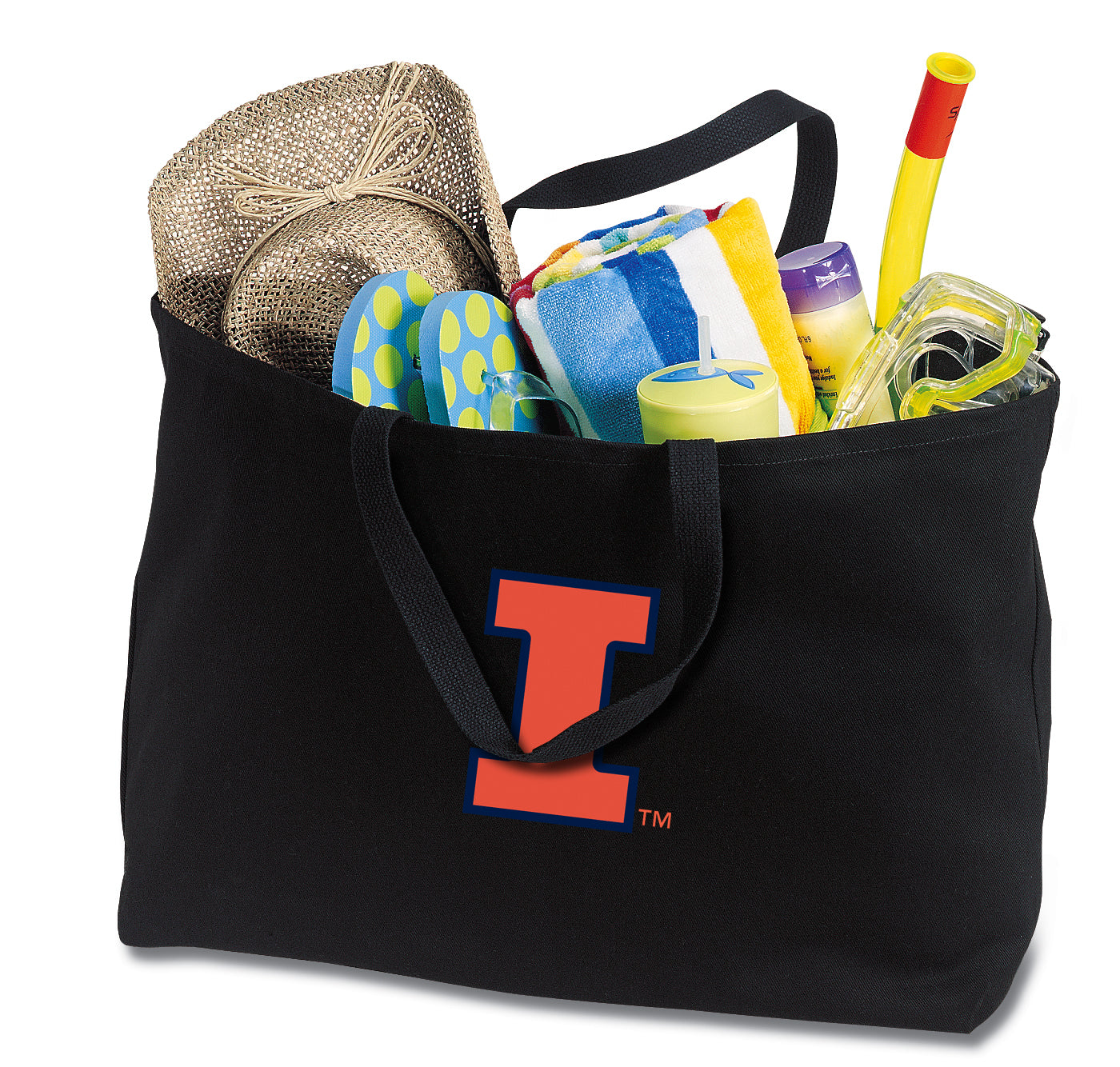 University of Illinois Large Tote Bag Illini Jumbo Tote for Beach Pool or Travel