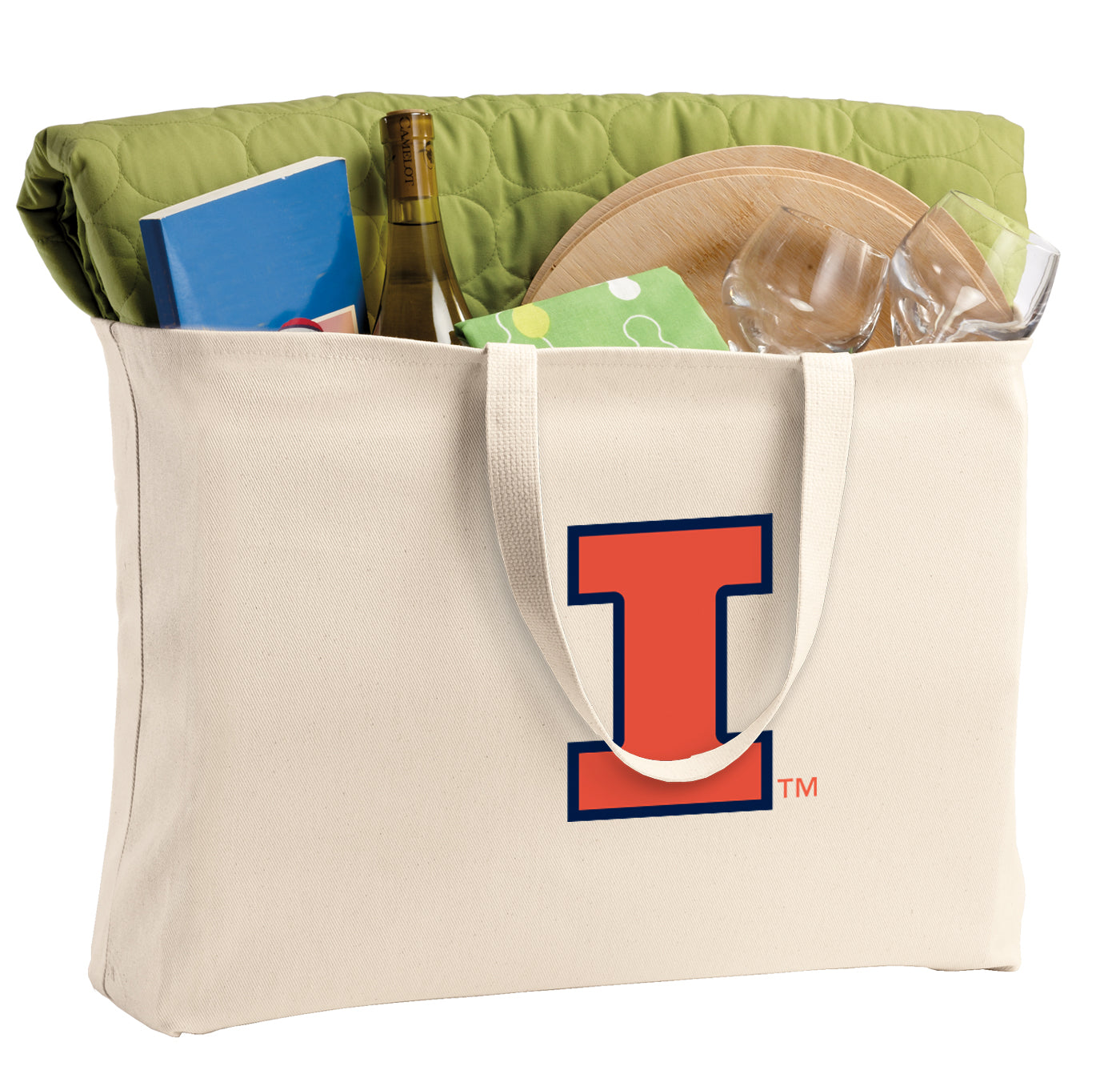 University of Illinois Large Tote Bag Illini Jumbo Tote for Beach Pool or Travel