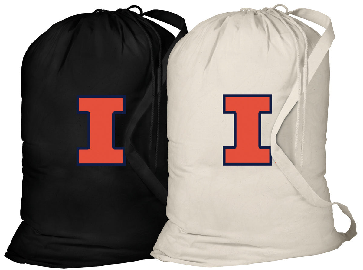 University of Illinois Laundry Bags 2 PC Set Illini Clothes Bags