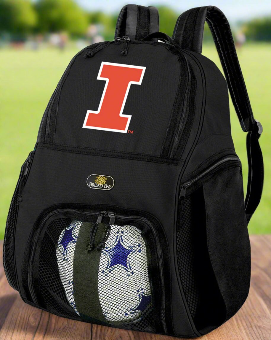 University of Illinois Soccer Ball Backpack or Illini Volleyball Sports Gear Bag