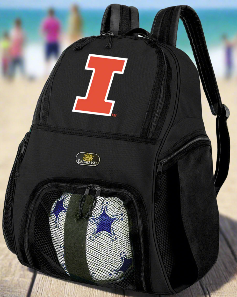 University of Illinois Soccer Ball Backpack or Illini Volleyball Sports Gear Bag