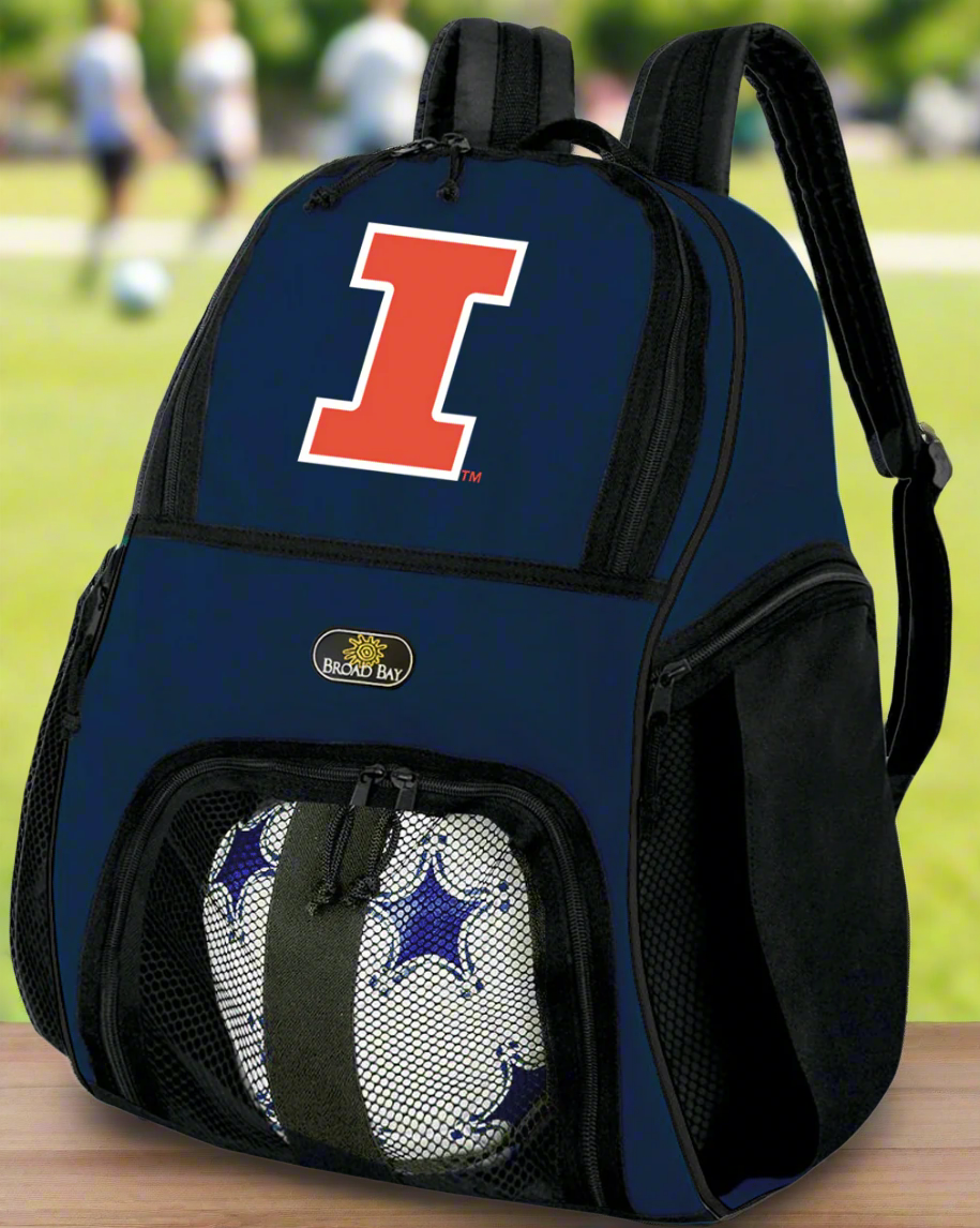 University of Illinois Soccer Ball Backpack or Illini Volleyball Sports Gear Bag