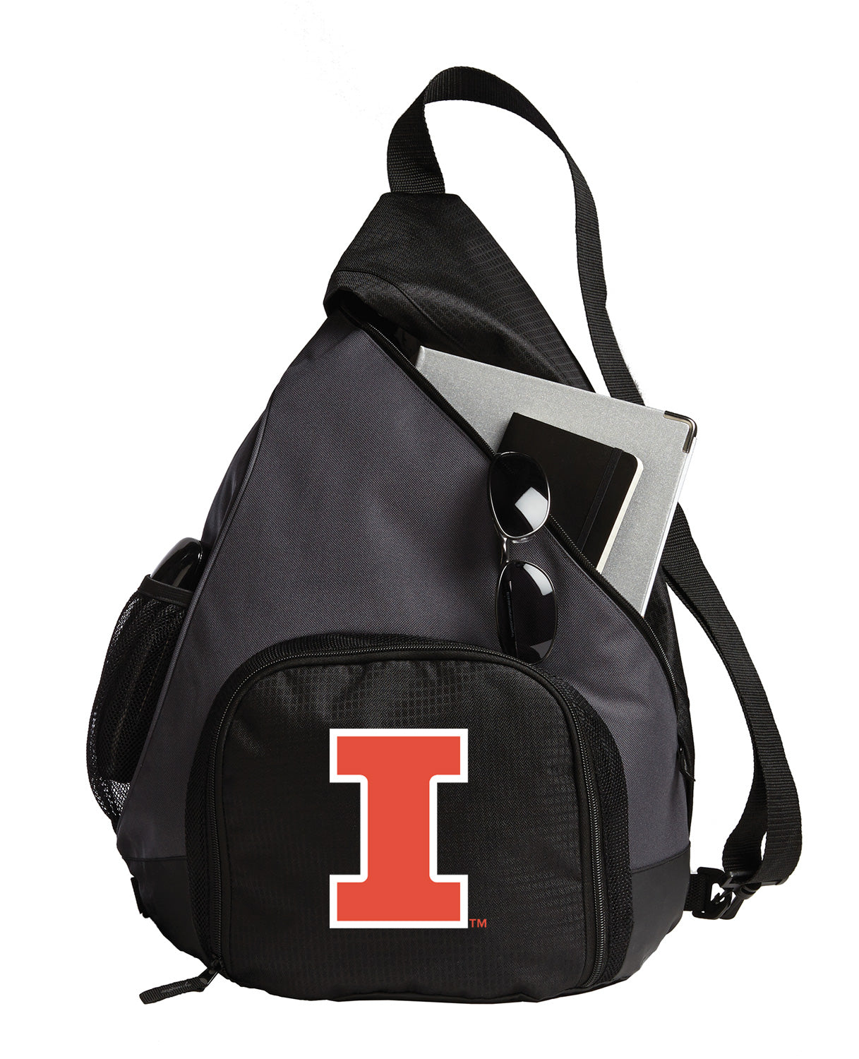 University of Illinois Sling Backpack Illini Bag with Soccer Ball or Volleyball Bag Sports Gear Compartment Practice Bag