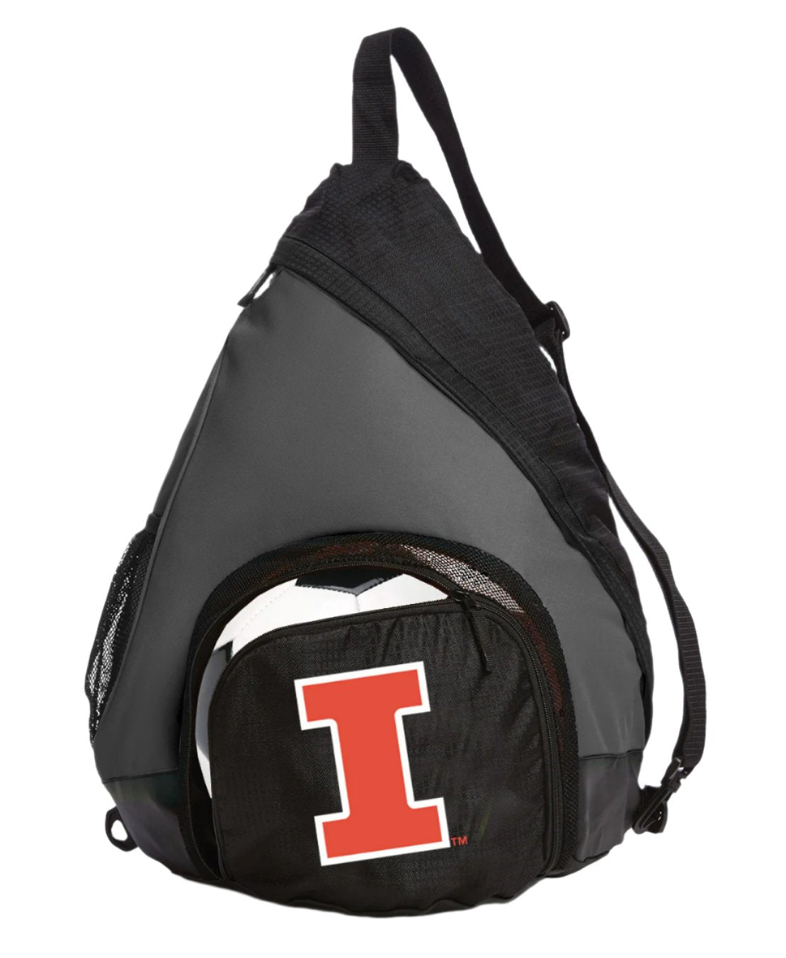 University of Illinois Sling Backpack Illini Bag with Soccer Ball or Volleyball Bag Sports Gear Compartment Practice Bag