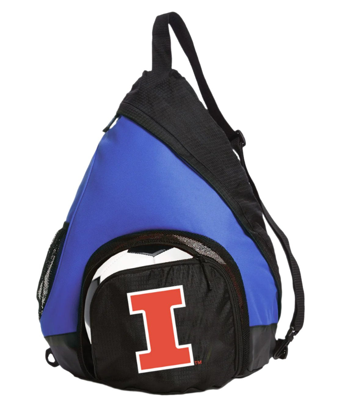 University of Illinois Sling Backpack Illini Bag with Soccer Ball or Volleyball Bag Sports Gear Compartment Practice Bag