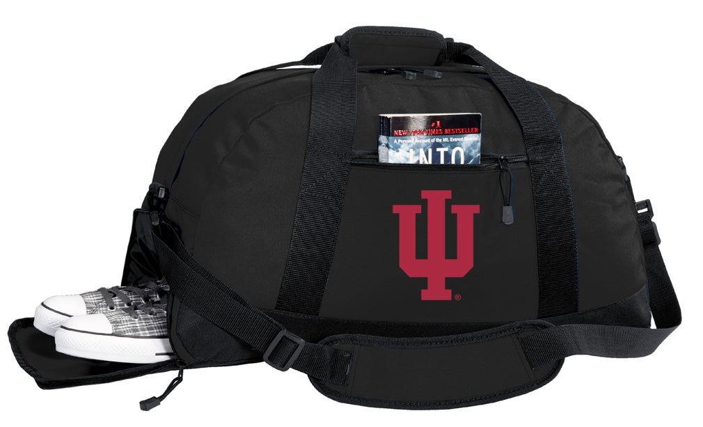 Indiana University Duffel Bag IU Gym or Sports Bag with Shoe Pocket