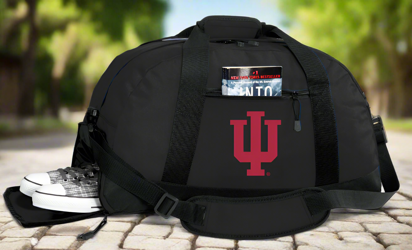 Indiana University Duffel Bag IU Gym or Sports Bag with Shoe Pocket