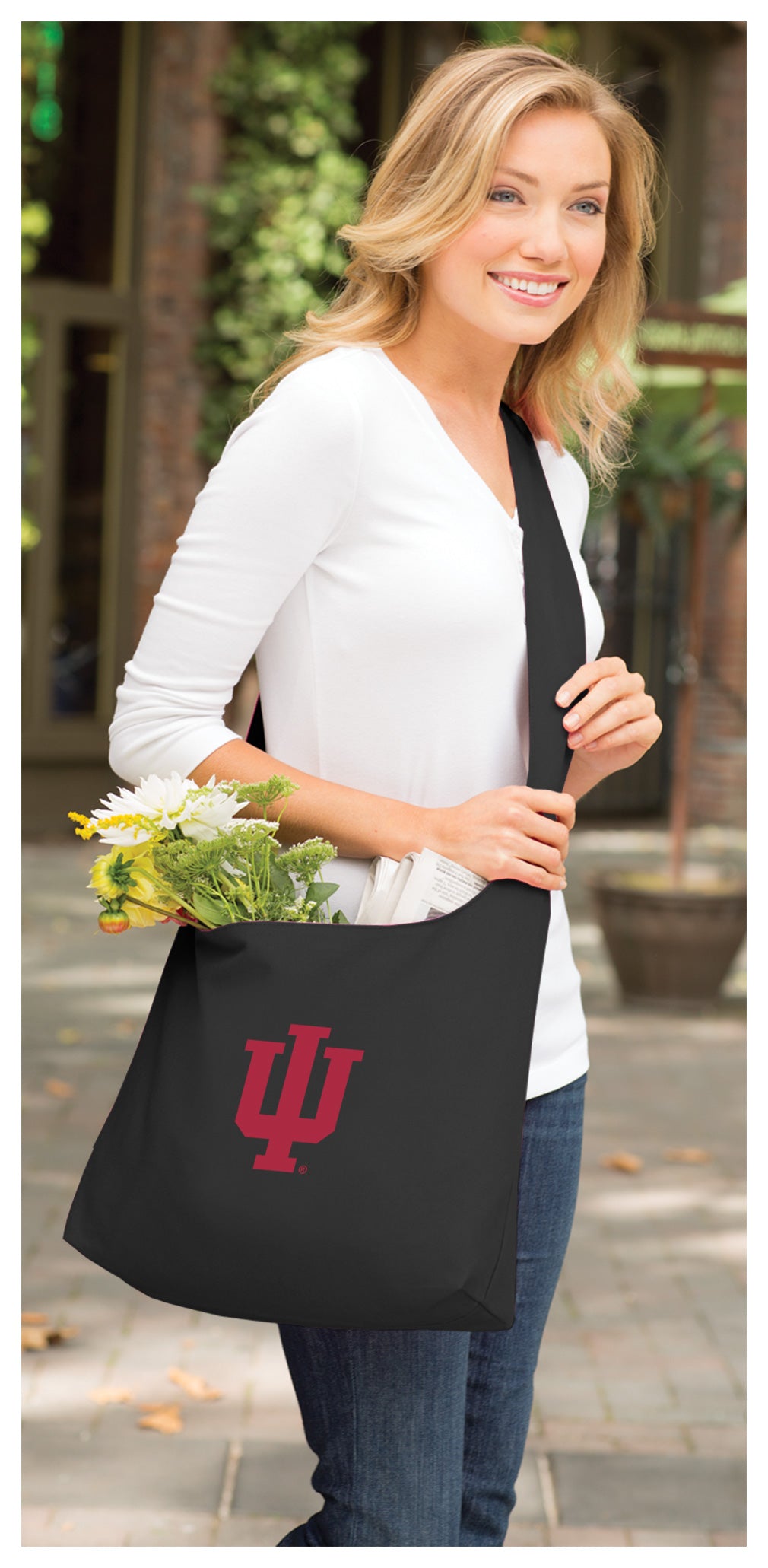 Indiana University Cross Body Bag IU Shoulder Tote Bag - Sling Style