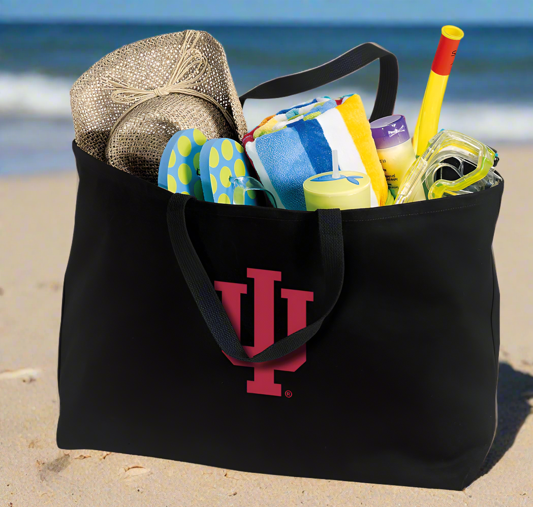 Indiana University Large Tote Bag IU Jumbo Tote for Beach Pool or Travel