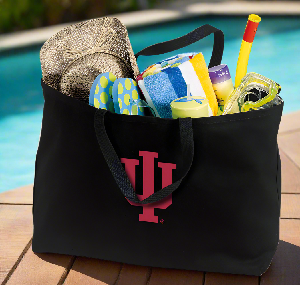 Indiana University Large Tote Bag IU Jumbo Tote for Beach Pool or Travel