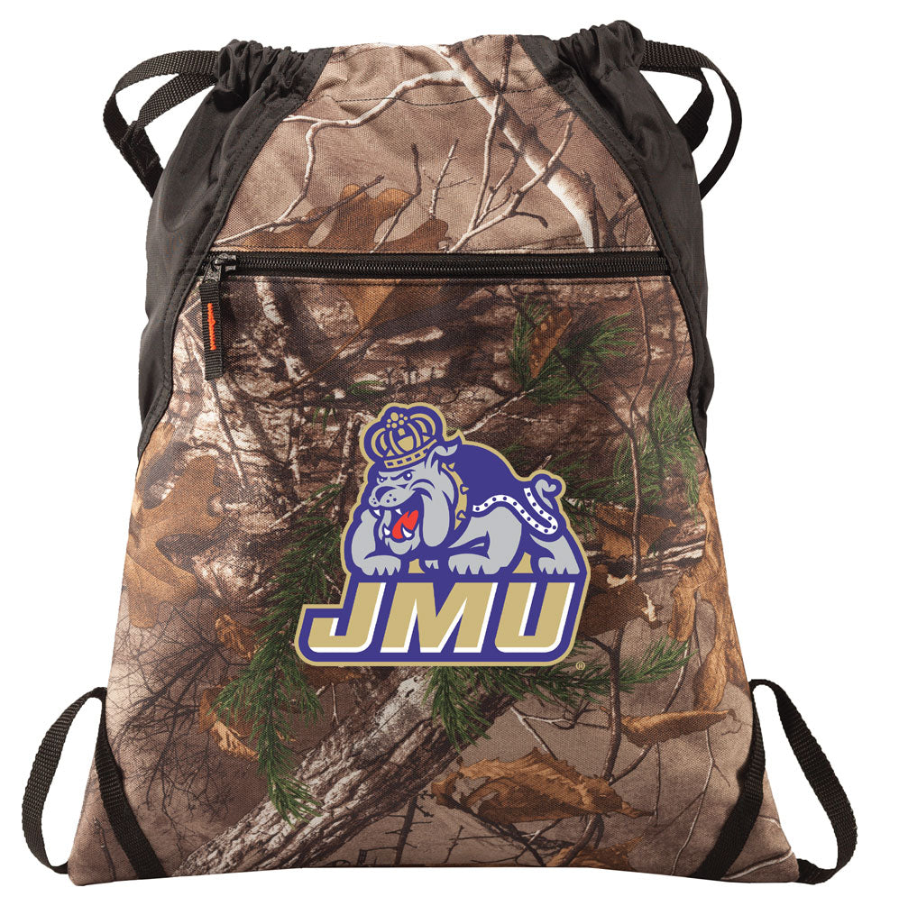 JMU Camo Cinch Pack James Madison University Drawstring Backpack Bag