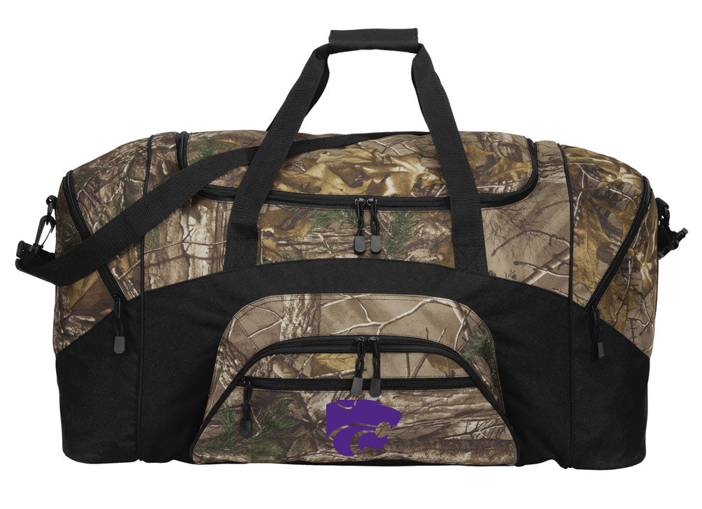 Kansas State Camo Large Duffel Bag K-State Suitcase Travel Bag or Sports Gear Bag