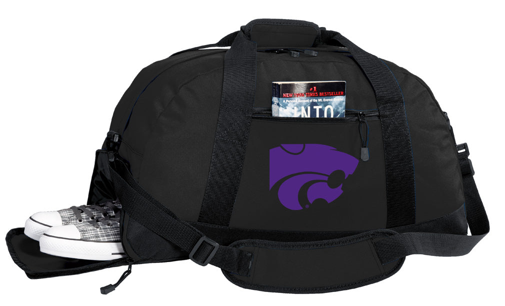 Kansas State Duffel Bag K-State Gym or Sports Bag with Shoe Pocket