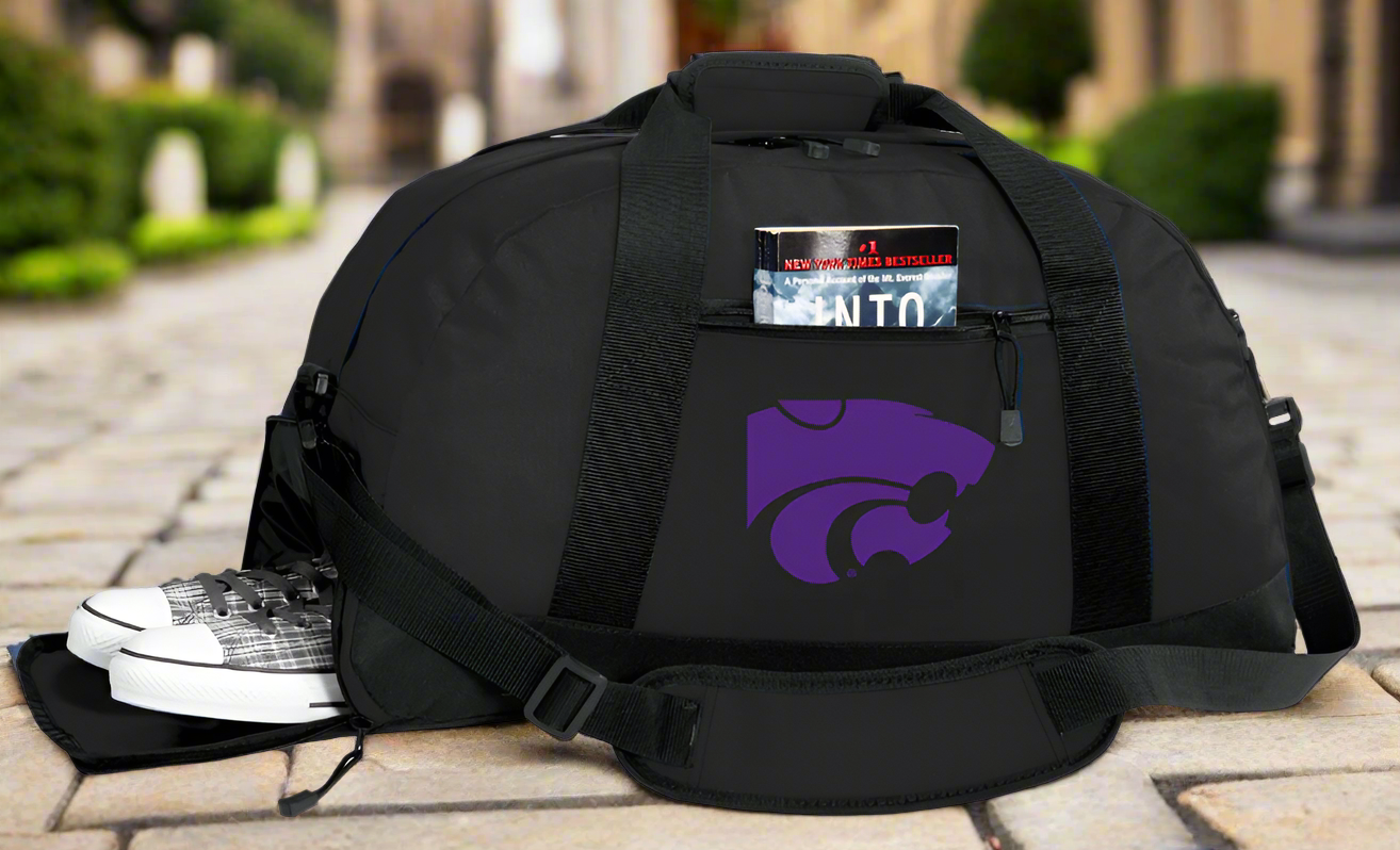 Kansas State Duffel Bag K-State Gym or Sports Bag with Shoe Pocket