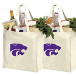 Kansas State Grocery Shopping Bags 2 PC SET K-State Reusable Cotton Bags