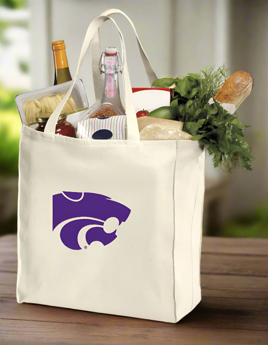 Kansas State Grocery Shopping Bags 2 PC SET K-State Reusable Cotton Bags