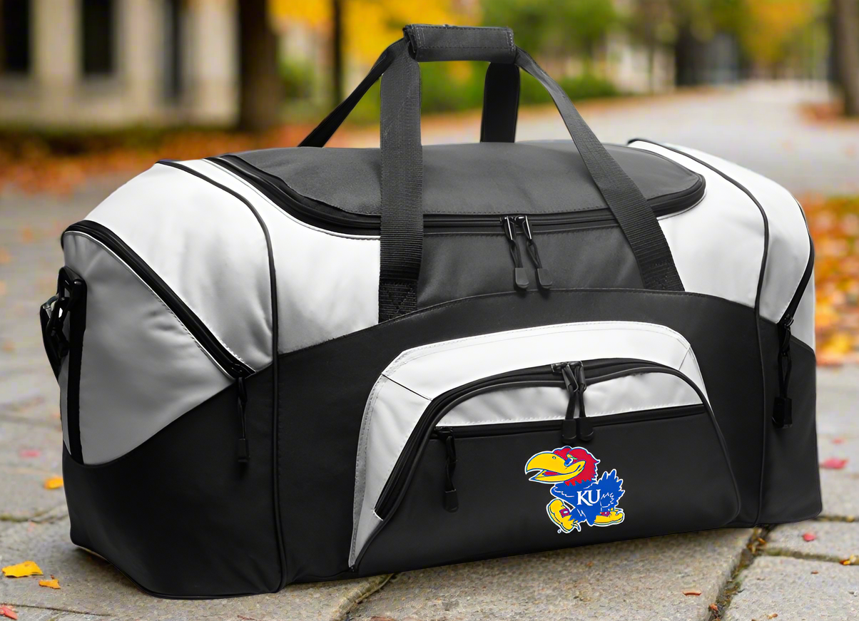 University of Kansas Large Duffel Bag KU Jayhawks Suitcase Luggage Bag