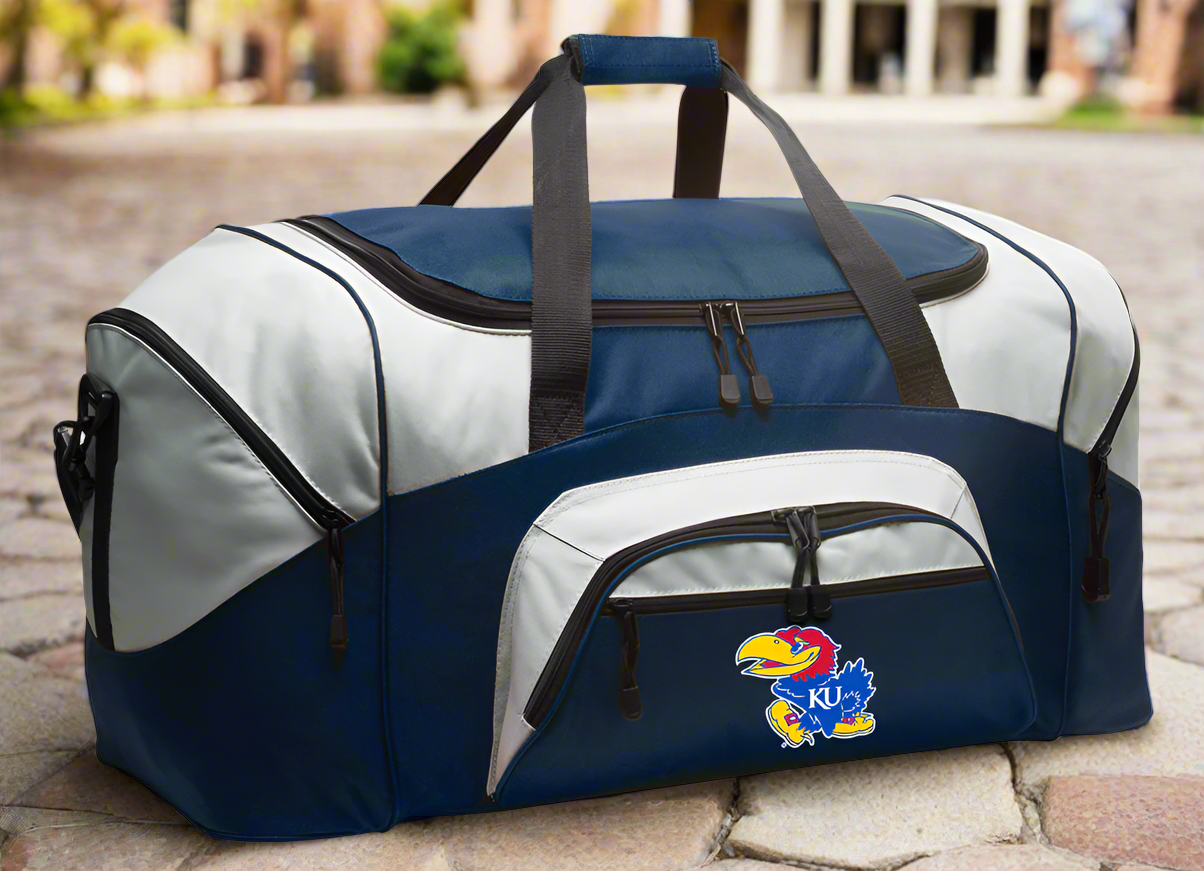 University of Kansas Large Duffel Bag KU Jayhawks Suitcase Luggage Bag