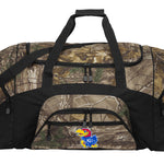 University of Kansas Camo Large Duffel Bag KU Jayhawks Suitcase Travel Bag or Sports Gear Bag