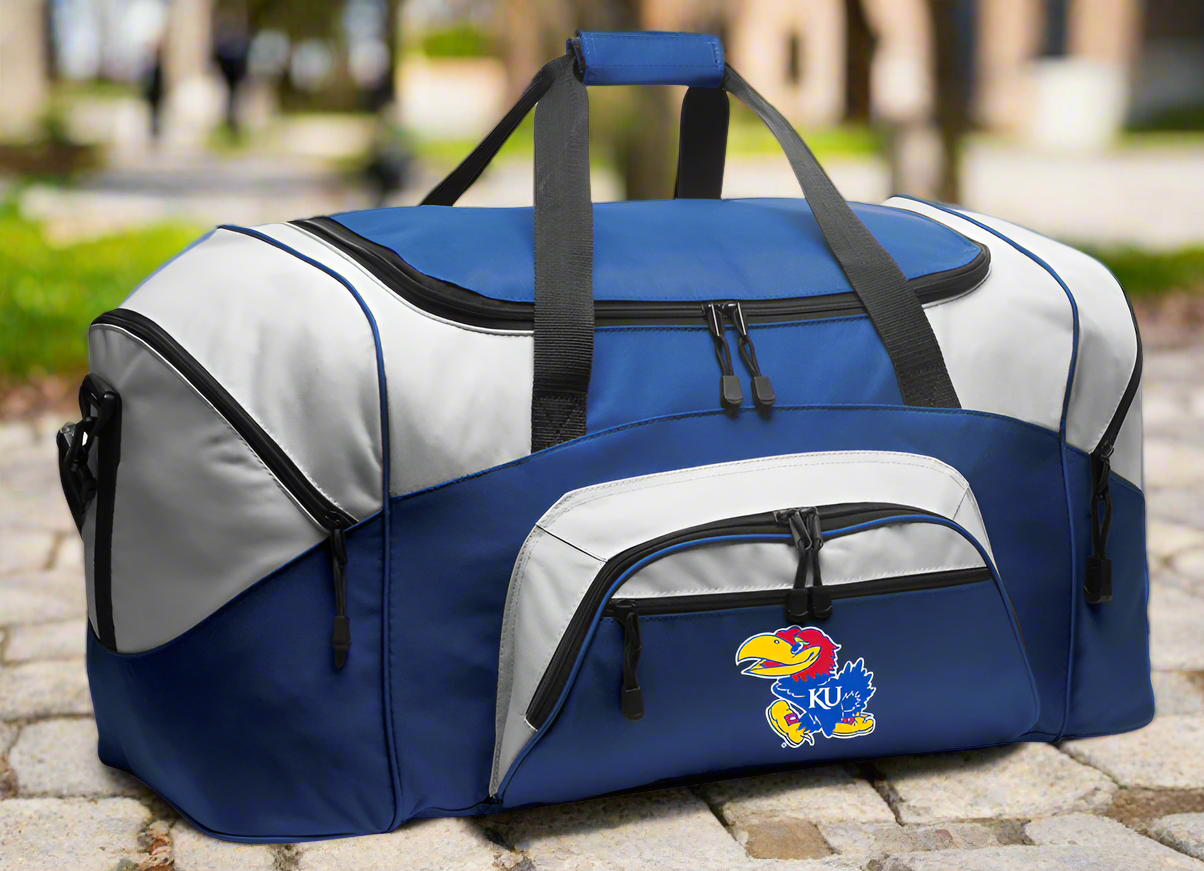 University of Kansas Large Duffel Bag KU Jayhawks Suitcase Luggage Bag