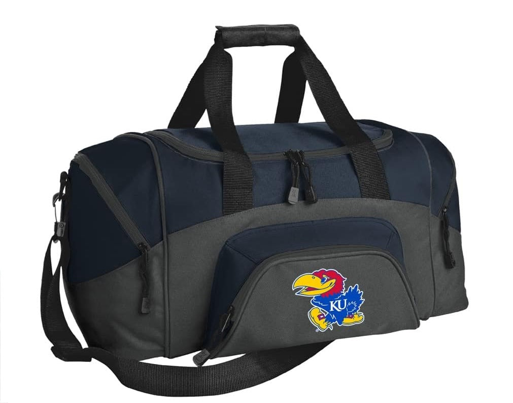 University of Kansas Small Duffel Bag KU Jayhawks Carryon Suitcase or Gym Bag