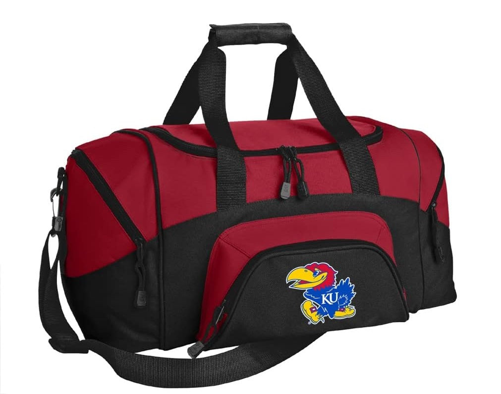 University of Kansas Small Duffel Bag KU Jayhawks Carryon Suitcase or Gym Bag