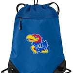 University of Kansas Drawstring Backpack KU Jayhawks Cinch Pack - Mesh & Microfiber