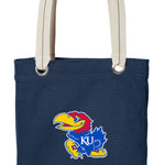 University of Kansas Tote Bag KU Jayhawks Deluxe Canvas Shoulder Bag