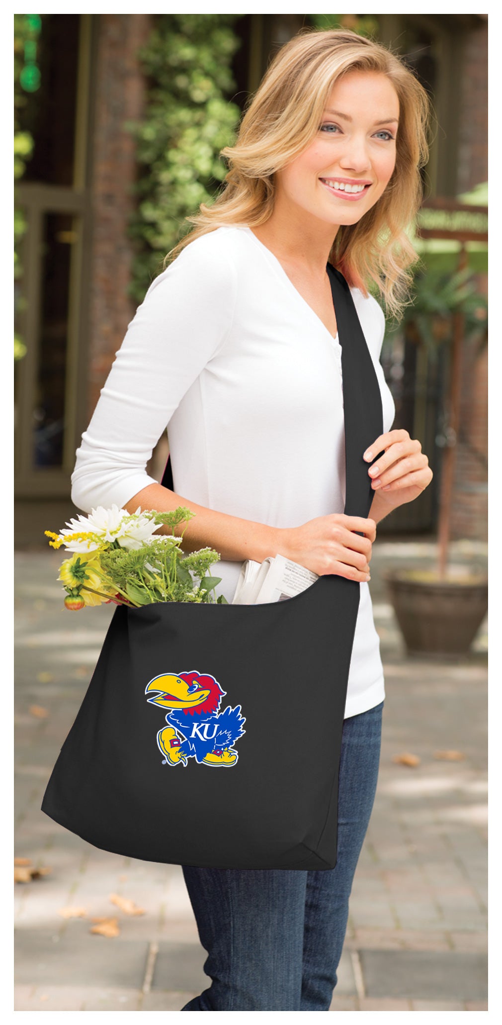 University of Kansas Cross Body Bag KU Jayhawks Shoulder Tote Bag - Sling Style