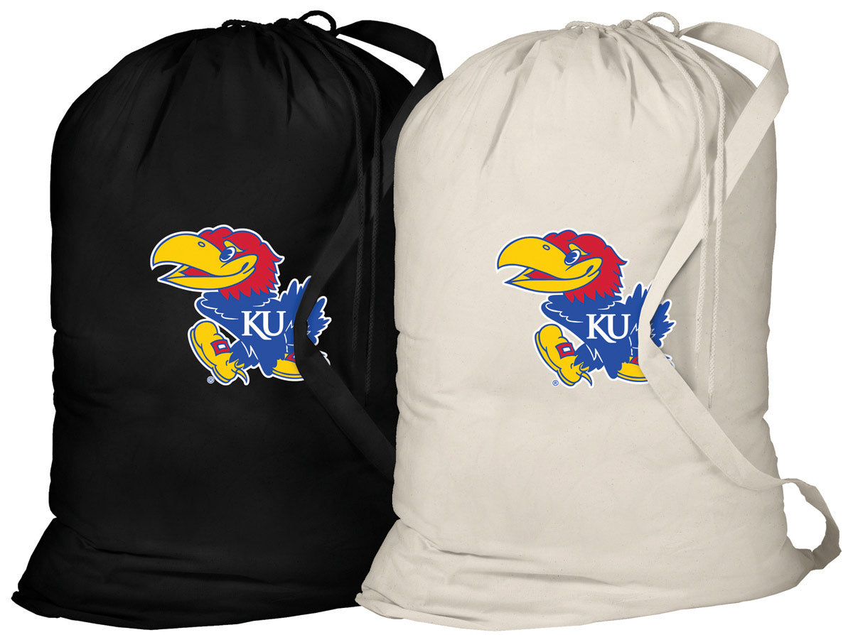 University of Kansas Laundry Bags 2 PC Set KU Jayhawks Clothes Bags