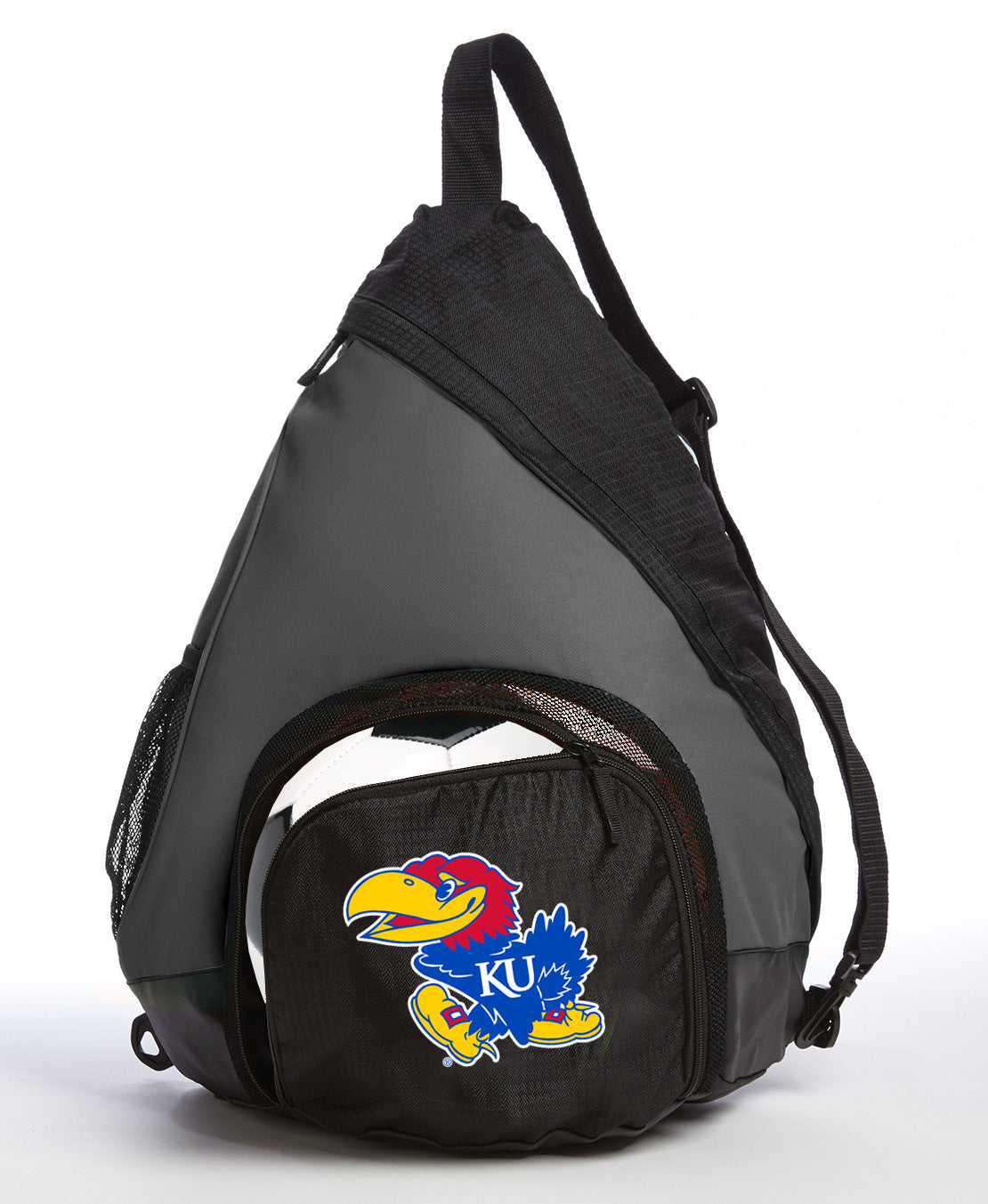 University of Kansas Sling Backpack KU Jayhawks Bag with Soccer Ball or Volleyball Bag Sports Gear Compartment Practice Bag